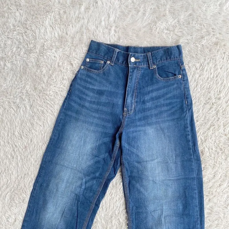 Ozoc Jeans Loose Fit Straight High Rise Stretch Denim photo 1
