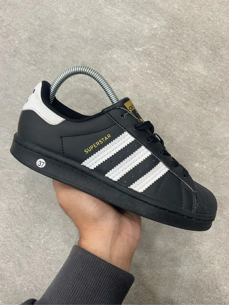 Adidas Superstar Black White Leather