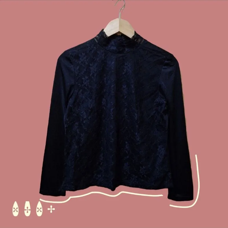Blouse Lace Brukat Hitam by Jane More photo 1