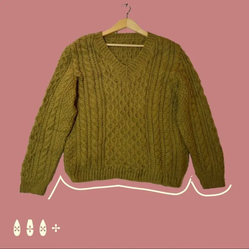 Full Cable Sweater Kepang Tebal Gemoy Mustard photo 1