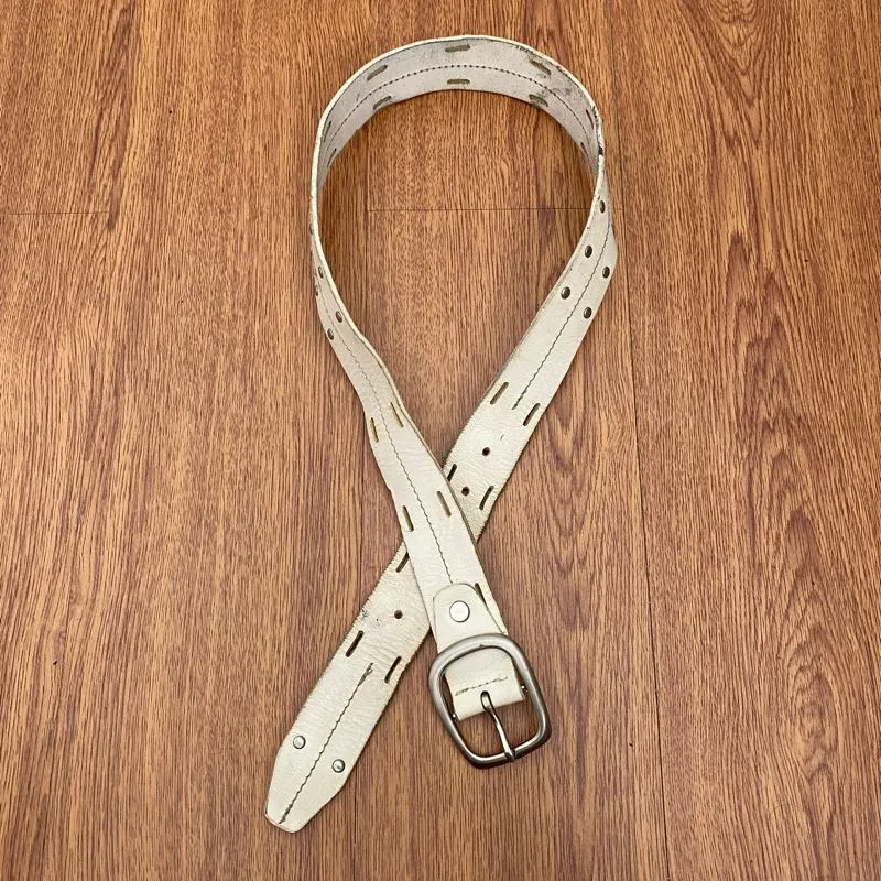 Y’s White Leather Belt photo 1