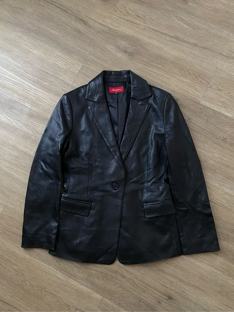 JAS BLAZER BLACK LEATHER | BLAZER | OUTER | FORMAL | CASUAL photo 1