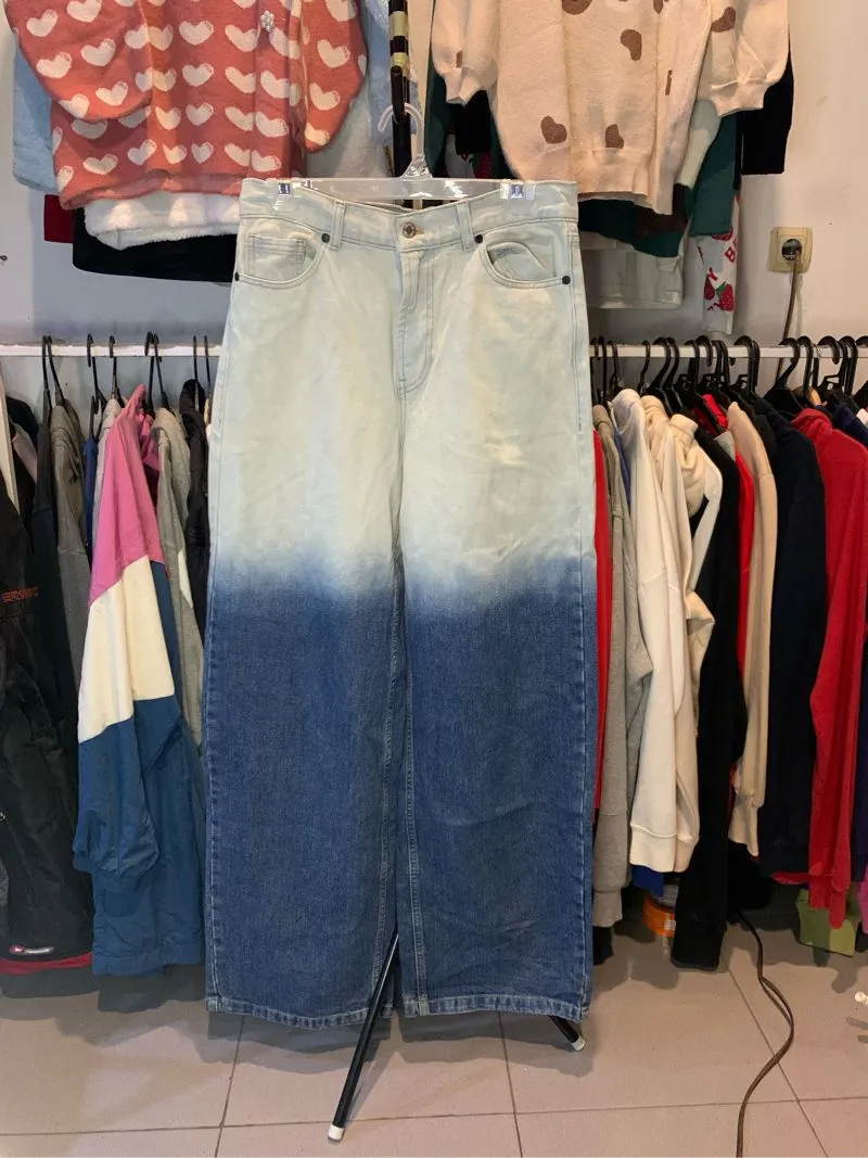 Baggy jeans two tone color photo 1
