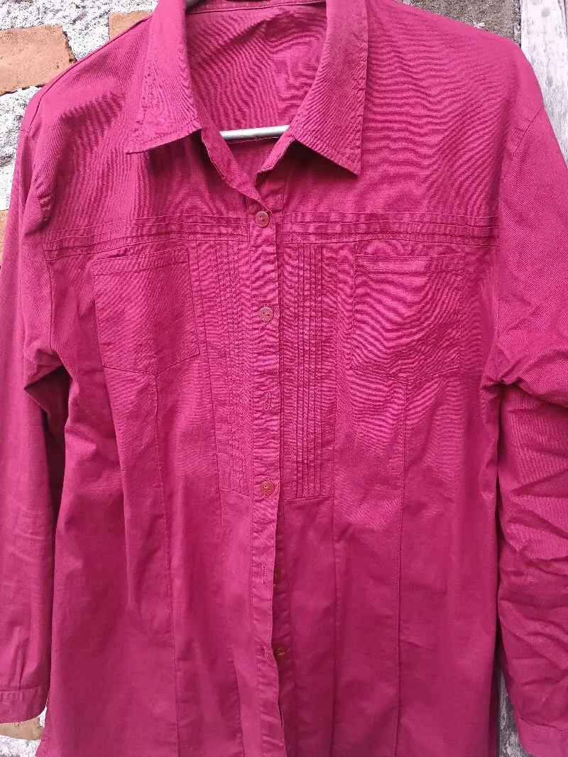 Kemeja maroon wanita photo 1