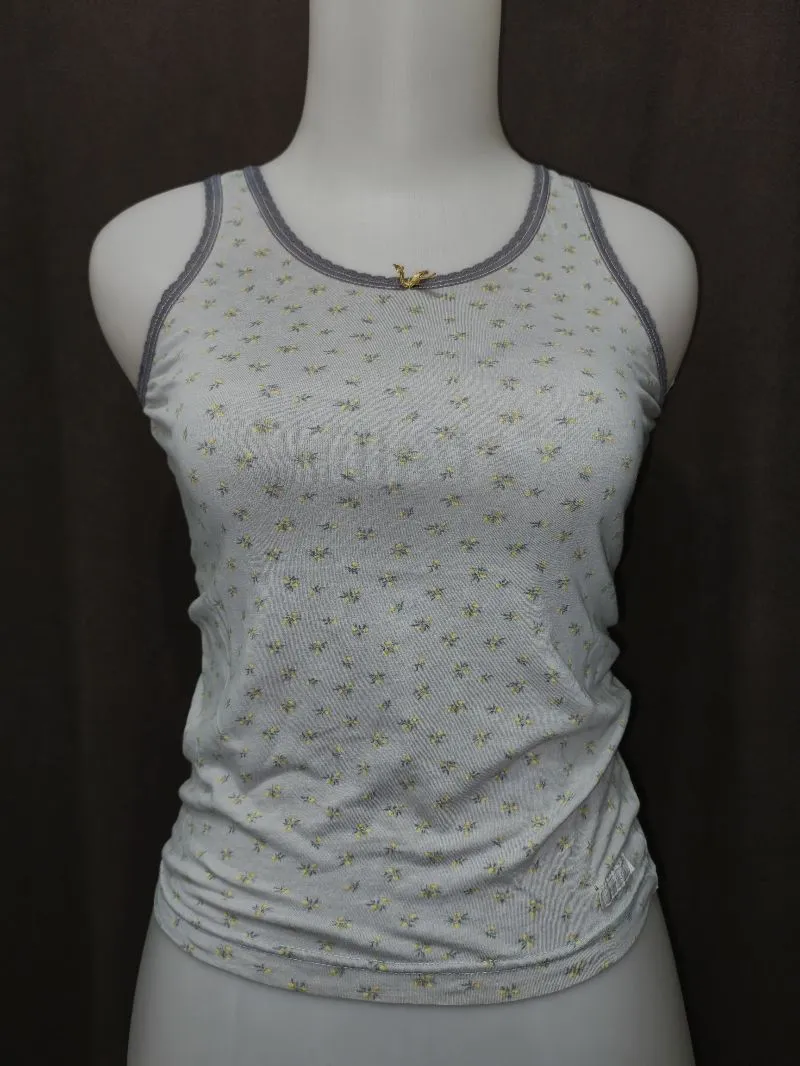 Coquette/ Y2K  Floral Lace Tank Top with Ribbon photo 1
