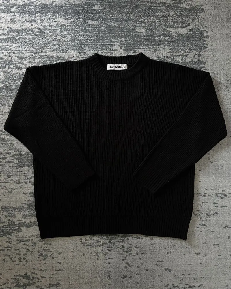 Black Fisherman Knitted Sweater photo 1