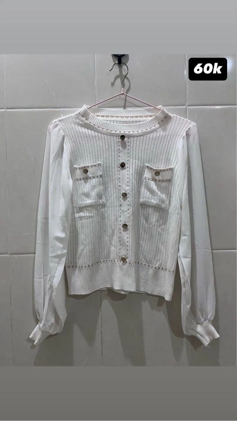 white knit longsleeve photo 1