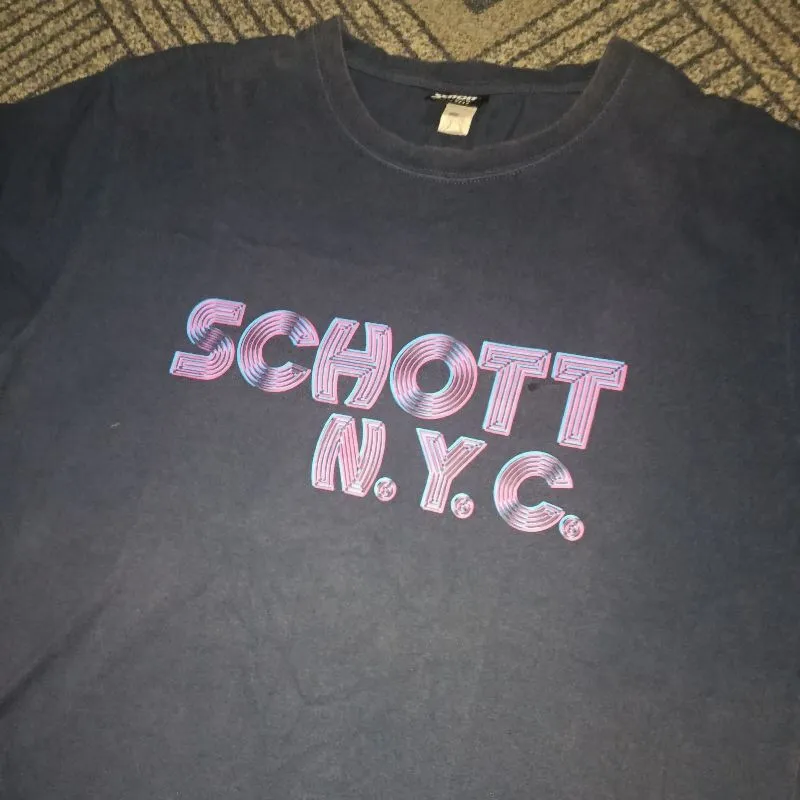 Vintage 00s Schott NYC Kaos T Shirt Brand Bikers Skateboard photo 1