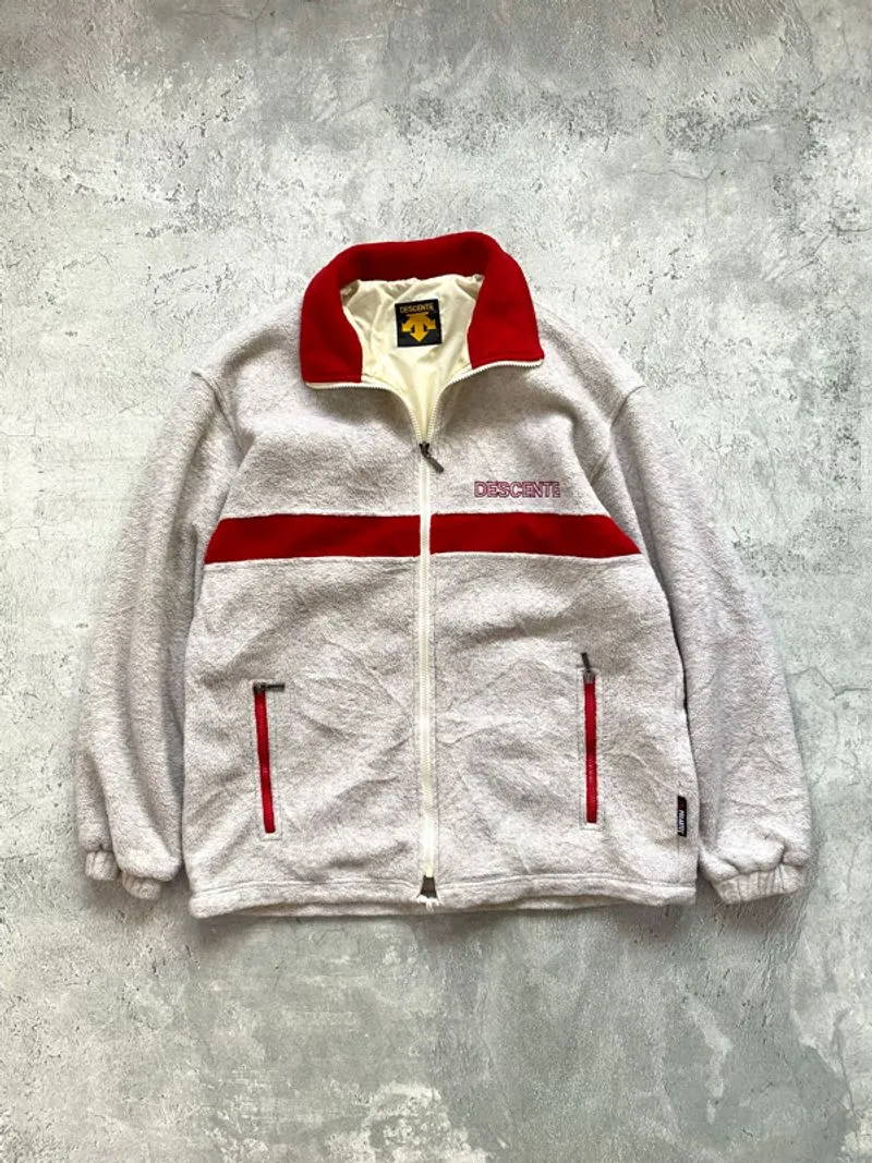 Descente Gorpcore Casual Fleece Pria silver red photo 1