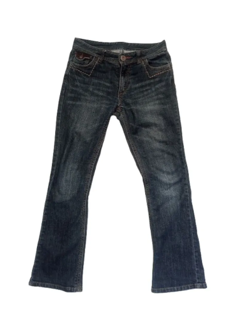 Mid Rise Women Boot Cut Jeans Dark Blue photo 1