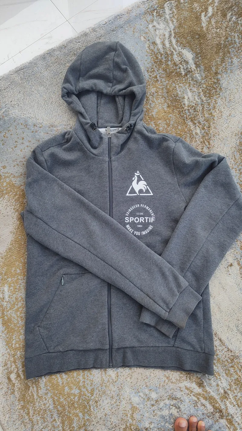 Le Coq Sportif Casual Hoody Pria gray Preloved