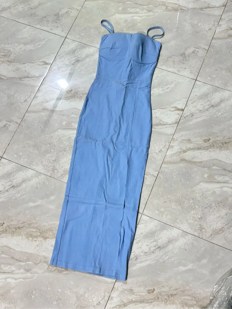 baby blue bodycon dress photo 1