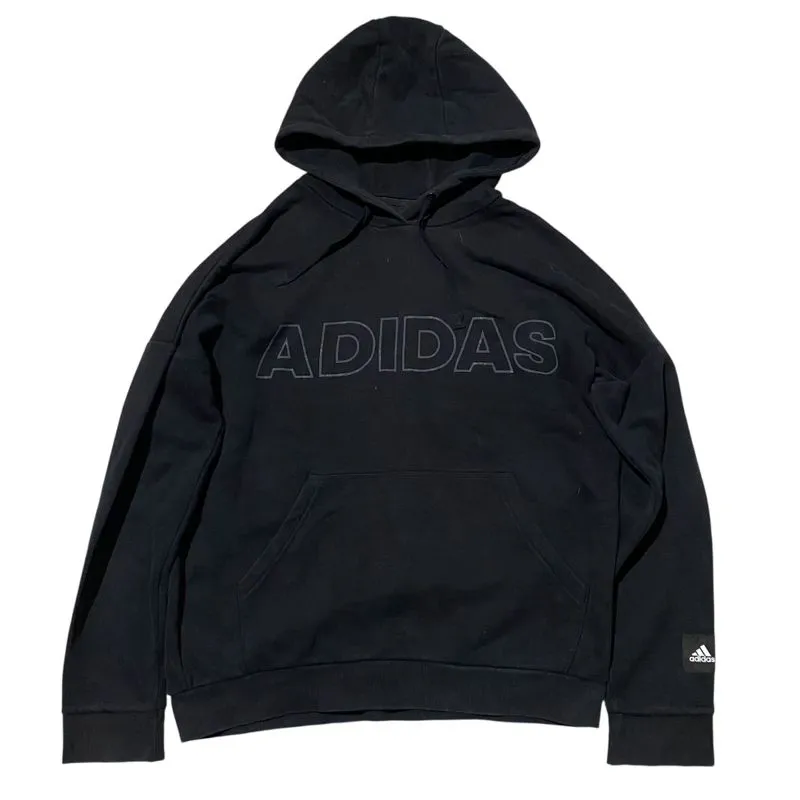 Adidas crew logo black hoodie photo 1