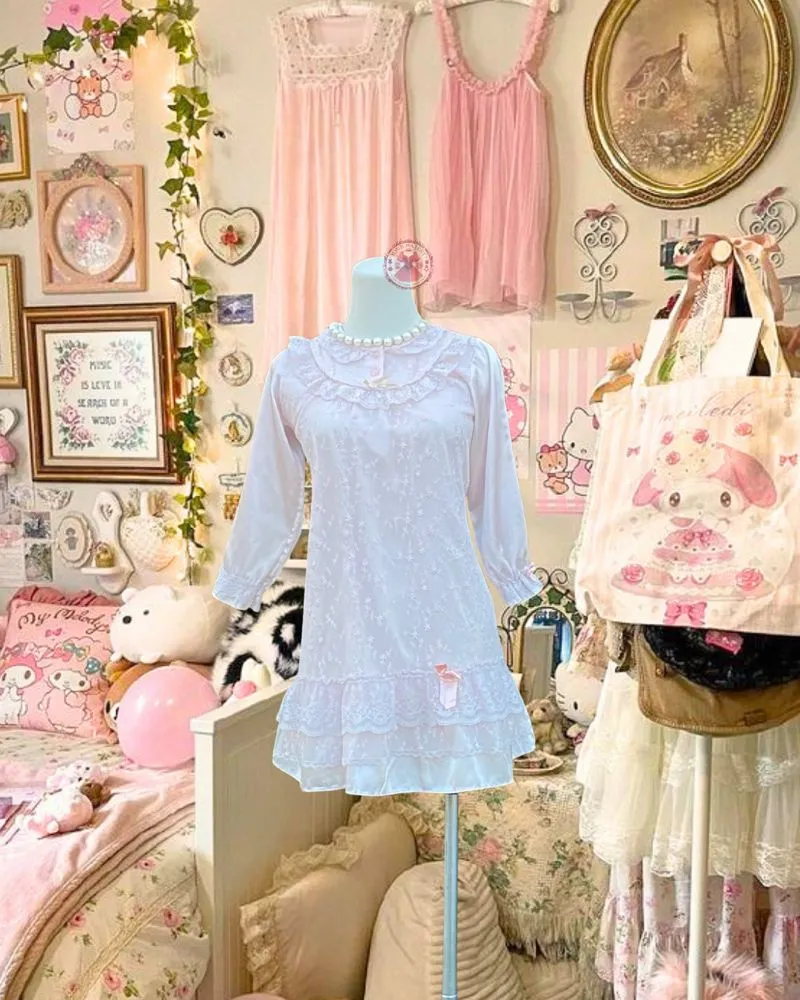 Dress satin victorian style soft lilac, kawaii coquette photo 1