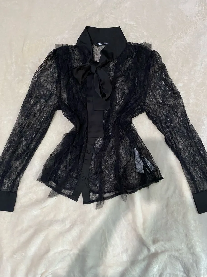 Top lace couquette black Zara photo 1