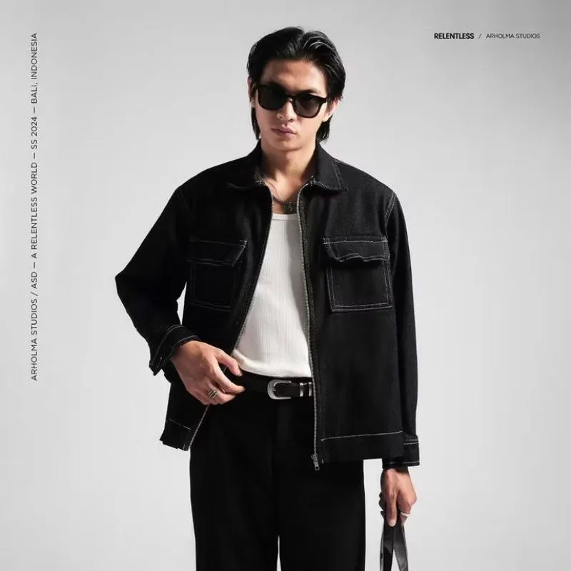 Arholma Studios - Denim Zip Jacket 'Hiraeth' Jet Black photo 1