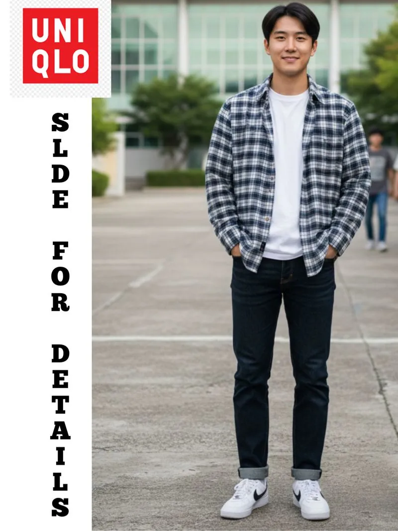 Uniqlo Grunge Indie Casual shirt Pria multicolor photo 1