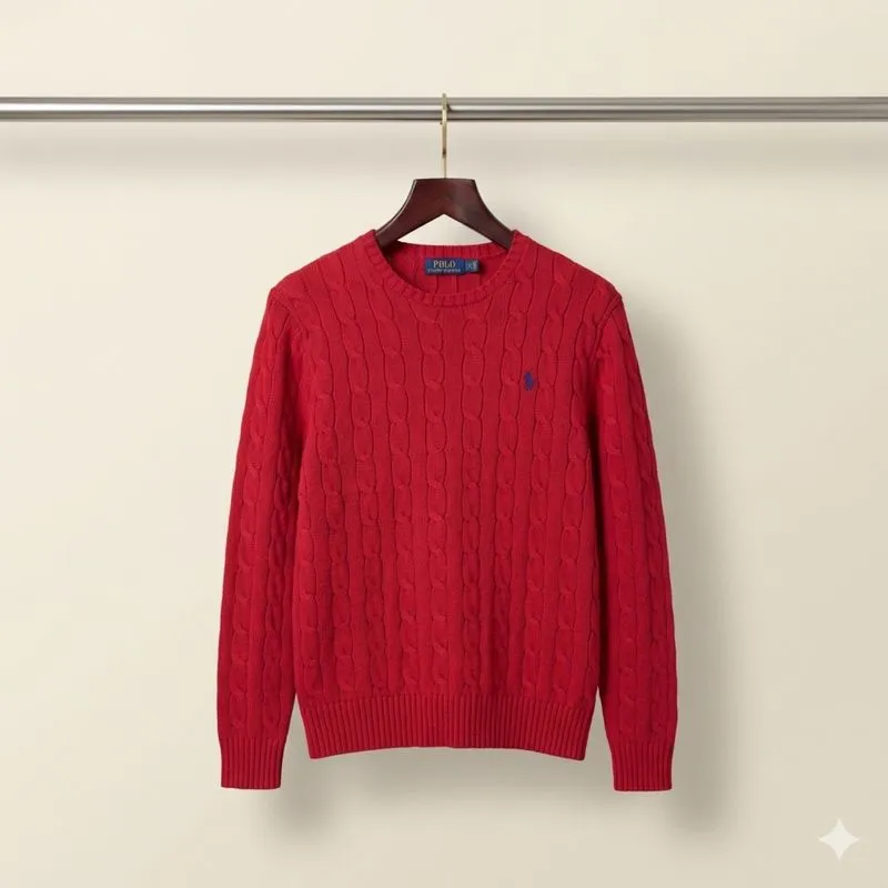 Sweater Polo Ralph Lauren Cableknit Rajut Full Kepang Lava R photo 1