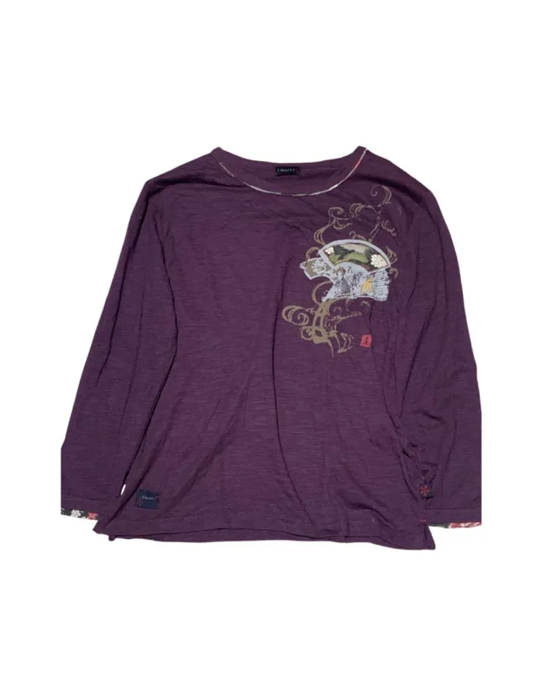 Y2k emo grunge timoty japanese art purple long sleeve photo 1