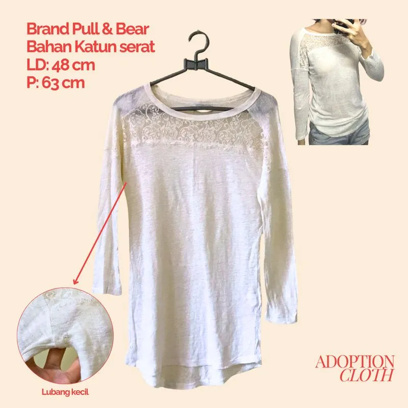 Longsleeve Putih Pull & Bear photo 1