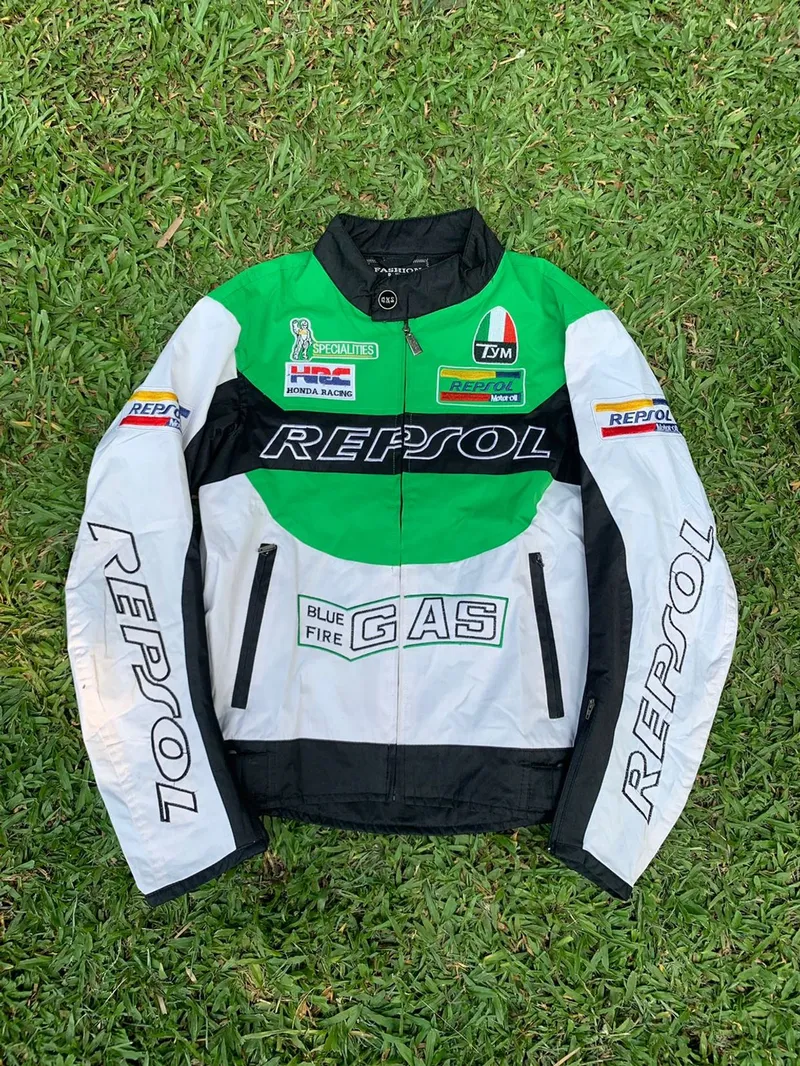Streetwear Biker Bomber jacket Pria green photo 1