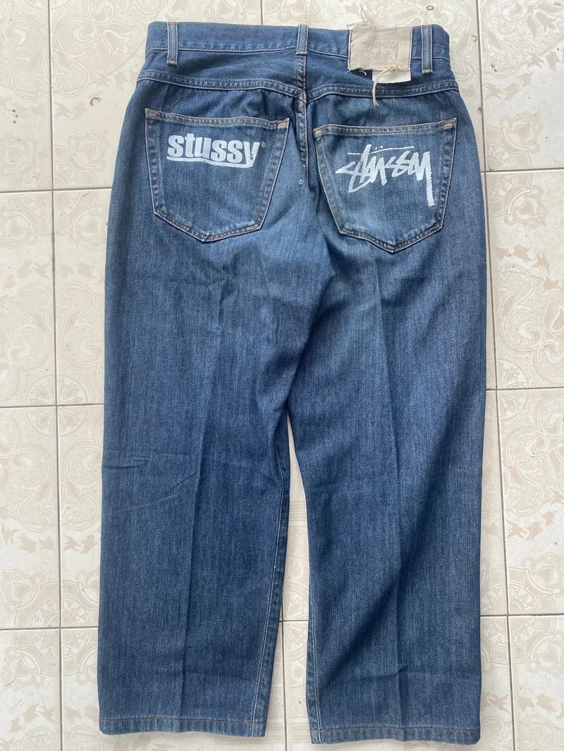 old stussy tapered denim pants 濃紺 Y2k 裏原 90s OLD STUSSY 