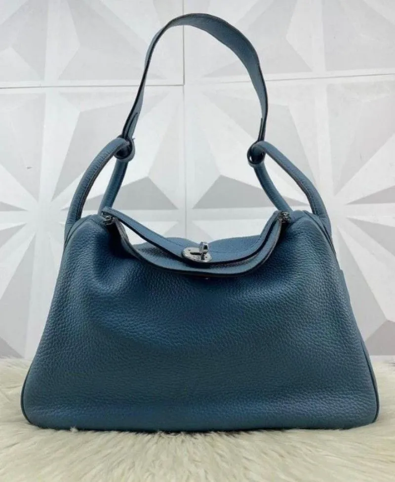 Hermes Lindy 30 Blue Leather Shoulder bag photo 1