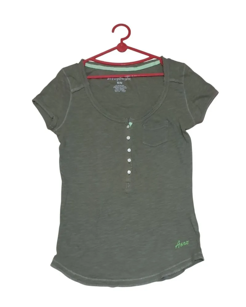 Vintage green tops Aeropostal woman preloved photo 1