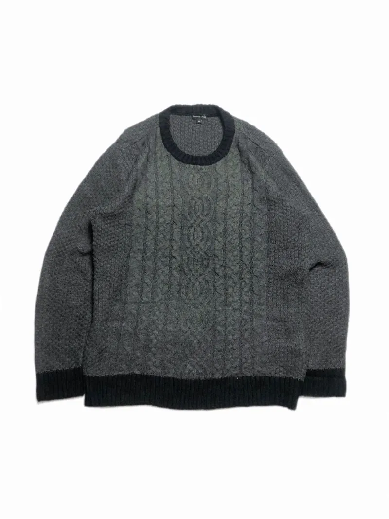 Streetwear Vintage Sweater Pria black gray photo 1
