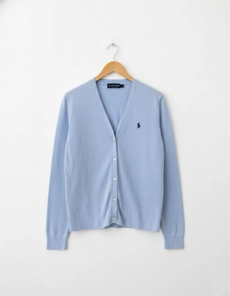 Ralph Lauren Sport Cardigan Knitwear Rajut Wanita Ice B photo 1