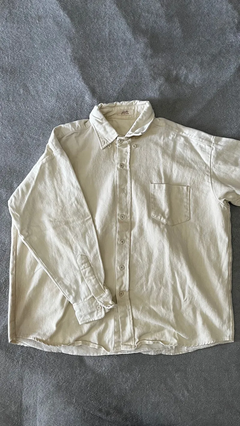 Vintage Casual Shirt Wanita cream photo 1