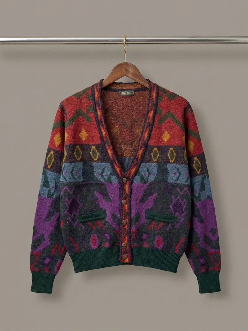 Vintage Knitwear Cardigan Unisex Motif photo 1