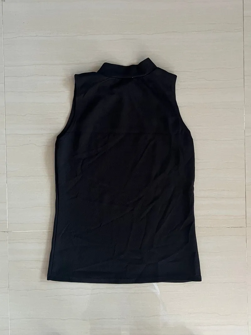 Luxury Minimalist Blouse Wanita black photo 1