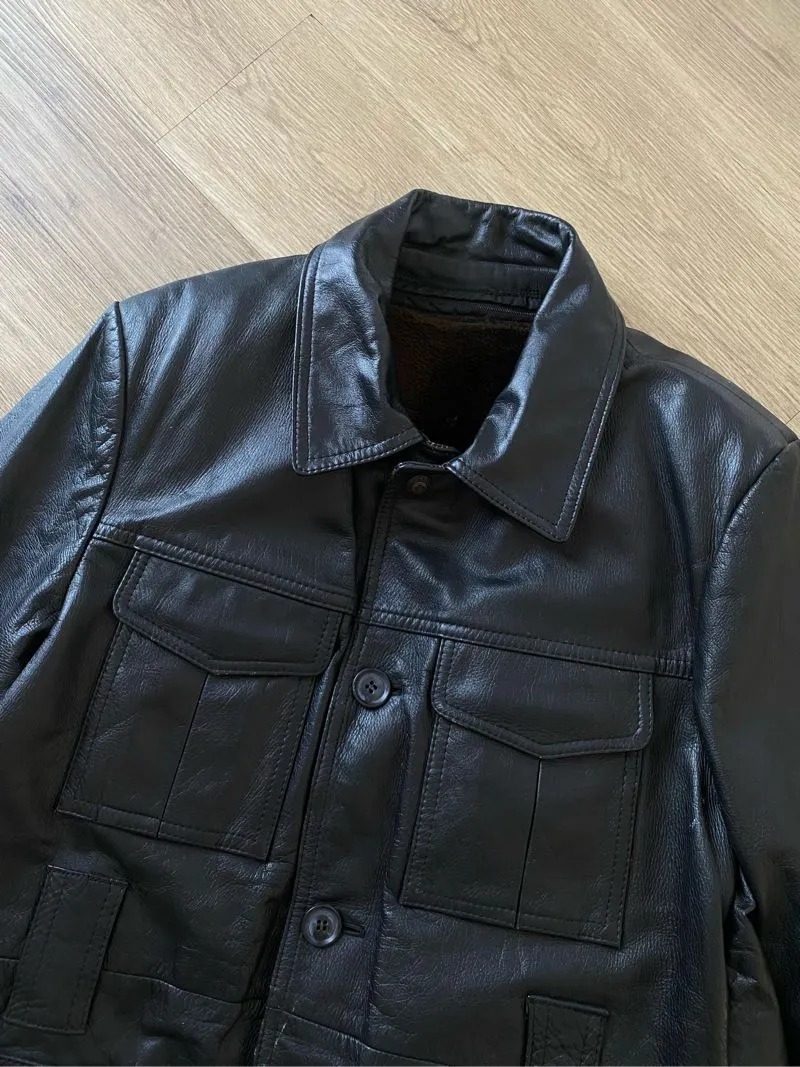 TRUCKER LEATHER JAKET | BIKER | CASUAL | OUTER photo 1