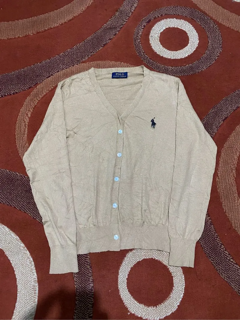 Polo Ralph Lauren Cardigan Knit Light Brown Beige photo 1