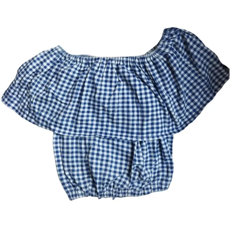 Casual Shirt Wanita white blue photo 1