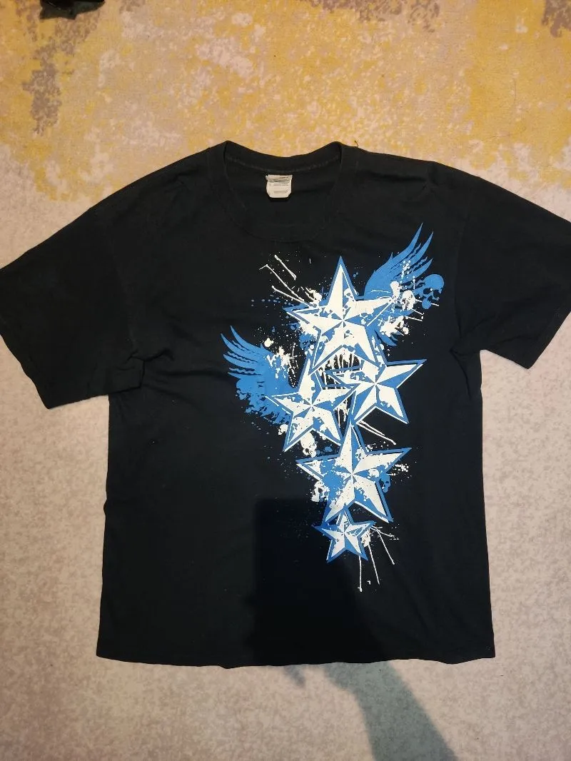 y2k star graphic blue t-shirt  photo 1