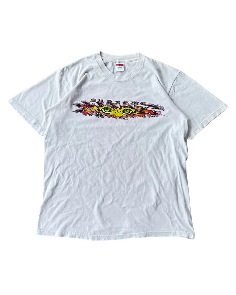 Supreme Tiger Eyes White Tee Spring Summer 2022 Kaos T-shirt photo 1