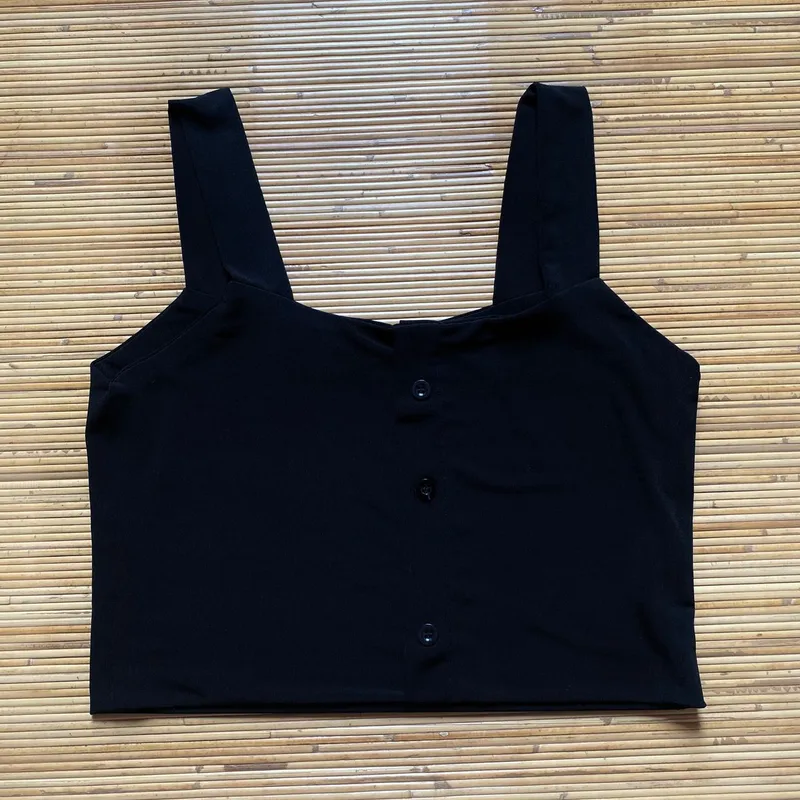 Casual Crop top Wanita black photo 1