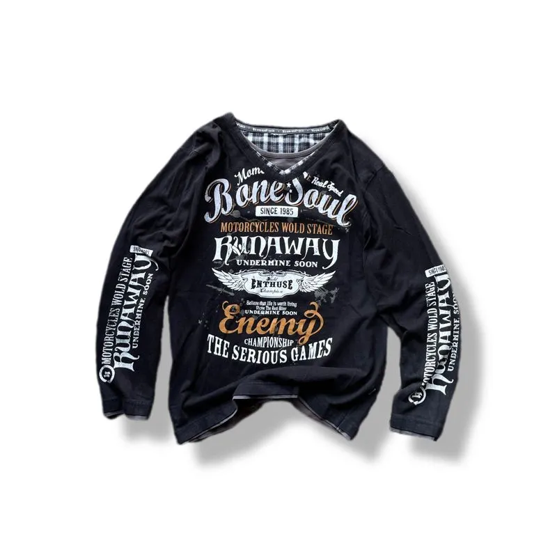 BONESOUL Japan Y2K Styled Motocycle Tee L/S photo 1