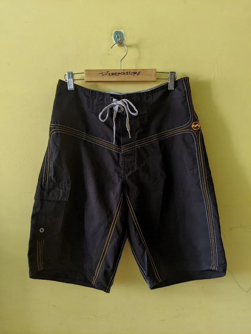 Billabong Drawline String Logo Black Y2K Board Shorts photo 1