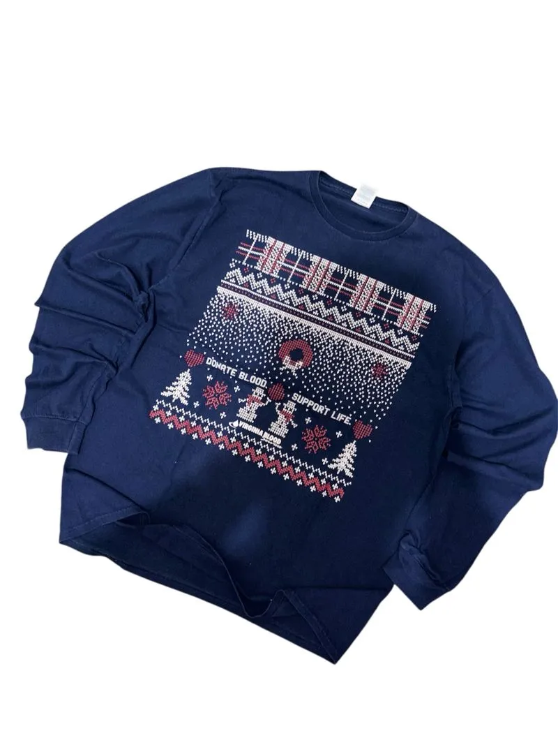 Kaos Lengan Panjang Virginia Blood Services – Motif Natal photo 1