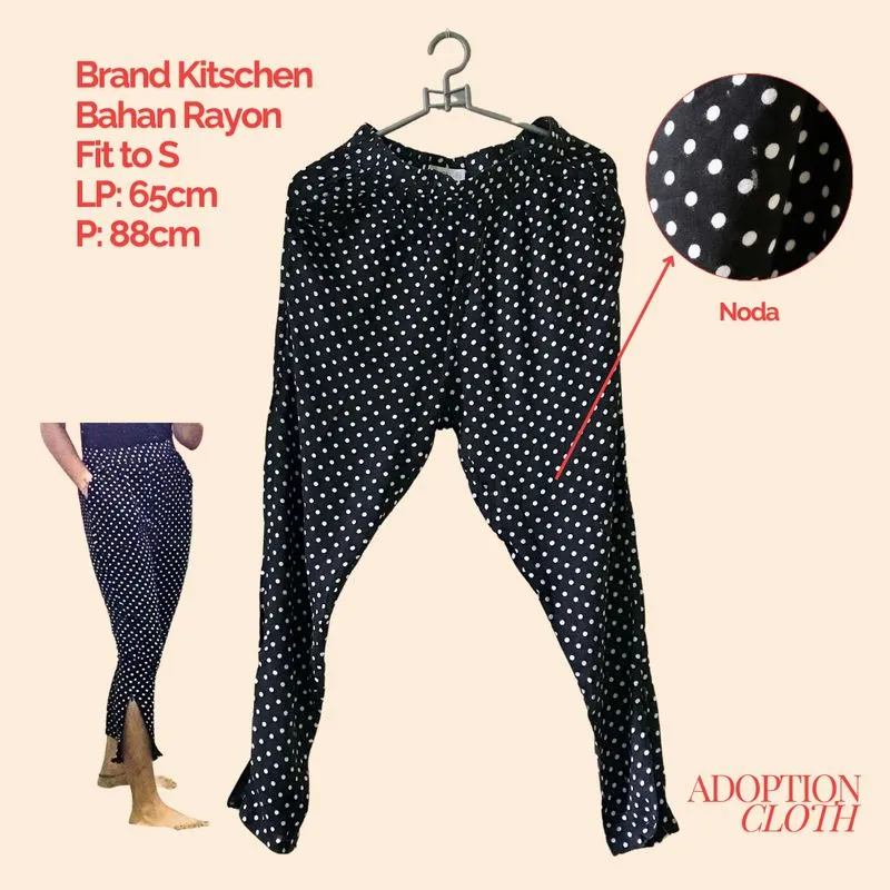 Celana Panjang Polkadot Hitam photo 1