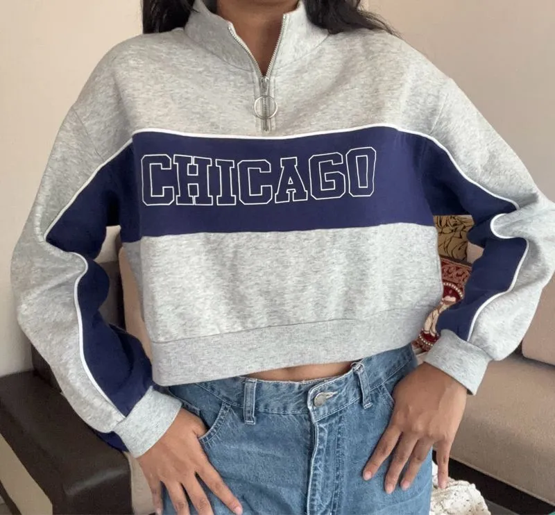 Zip Crop Sweatshirt  photo 1