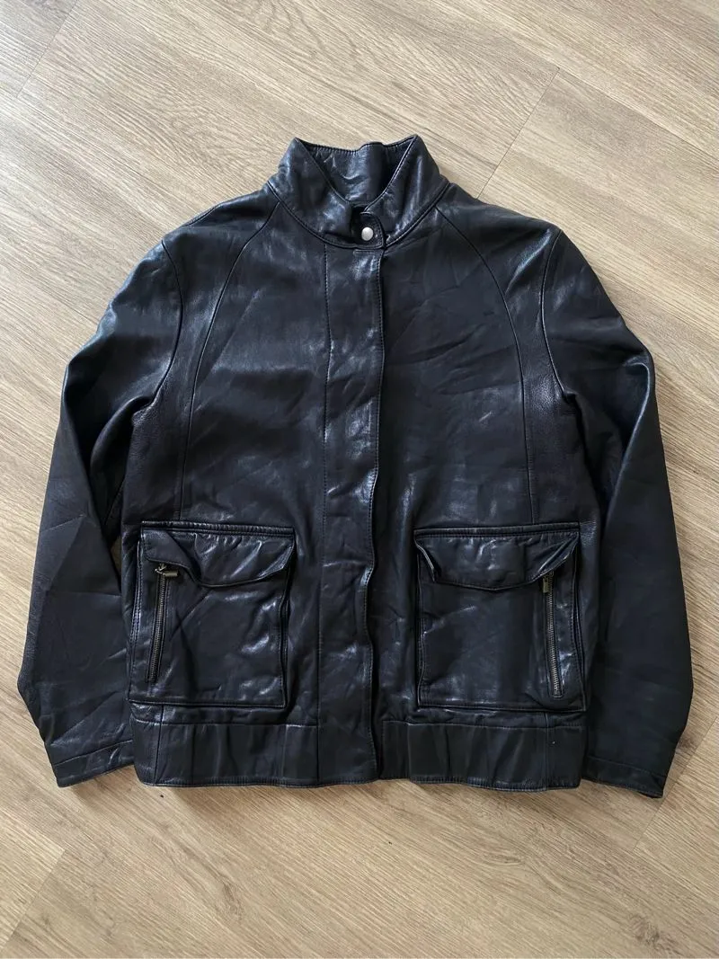 BOMBER ITALY LEATHER JACKET | CASUAL | OUTER| BIKER photo 1