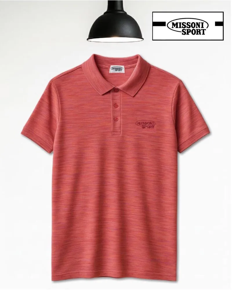 Missoni Sport Mens Slub Cotton Pique Polo Shirt  photo 1