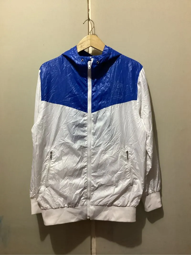 Sportswear Windbreaker Pria white blue photo 1