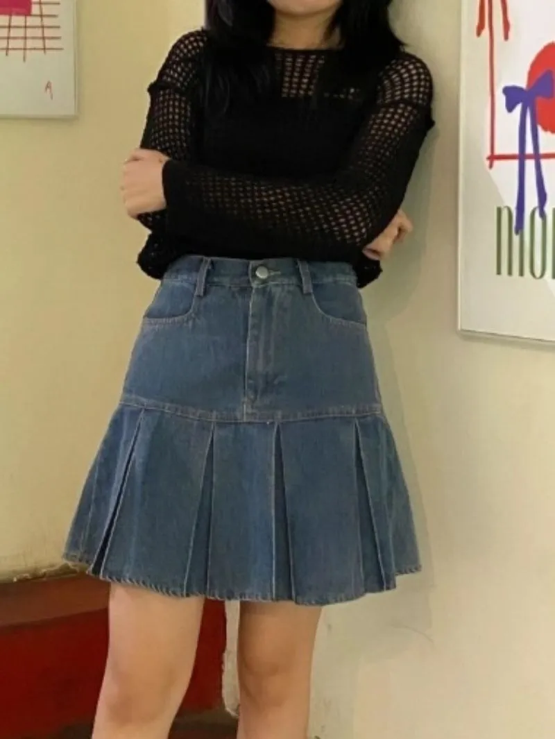 denim tennis skirt marveile photo 1