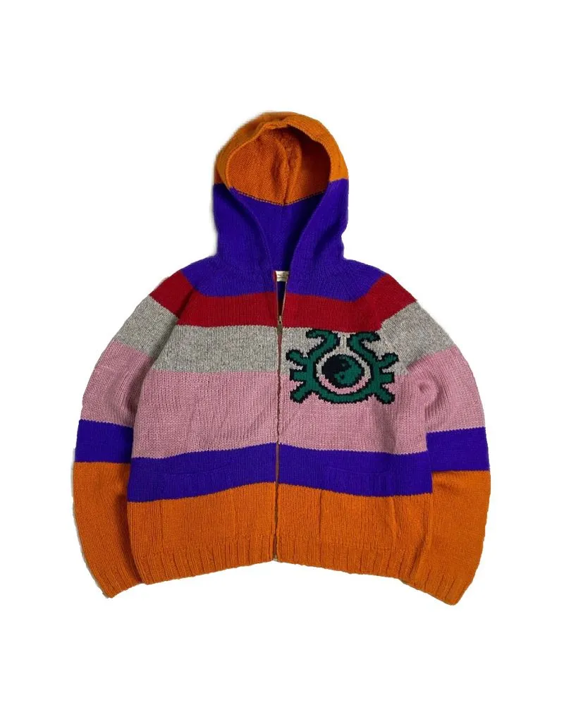 Y2K Style Amina Zip up Knit Hood photo 1