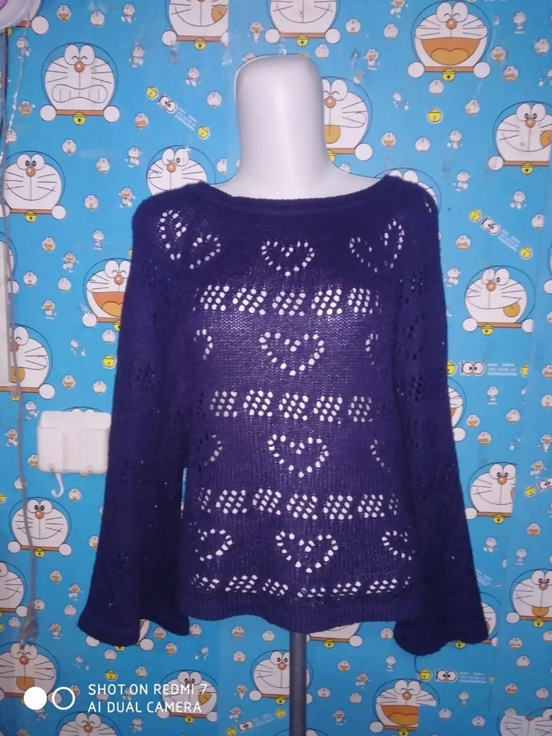 Vintage Sweater Wanita navy photo 1